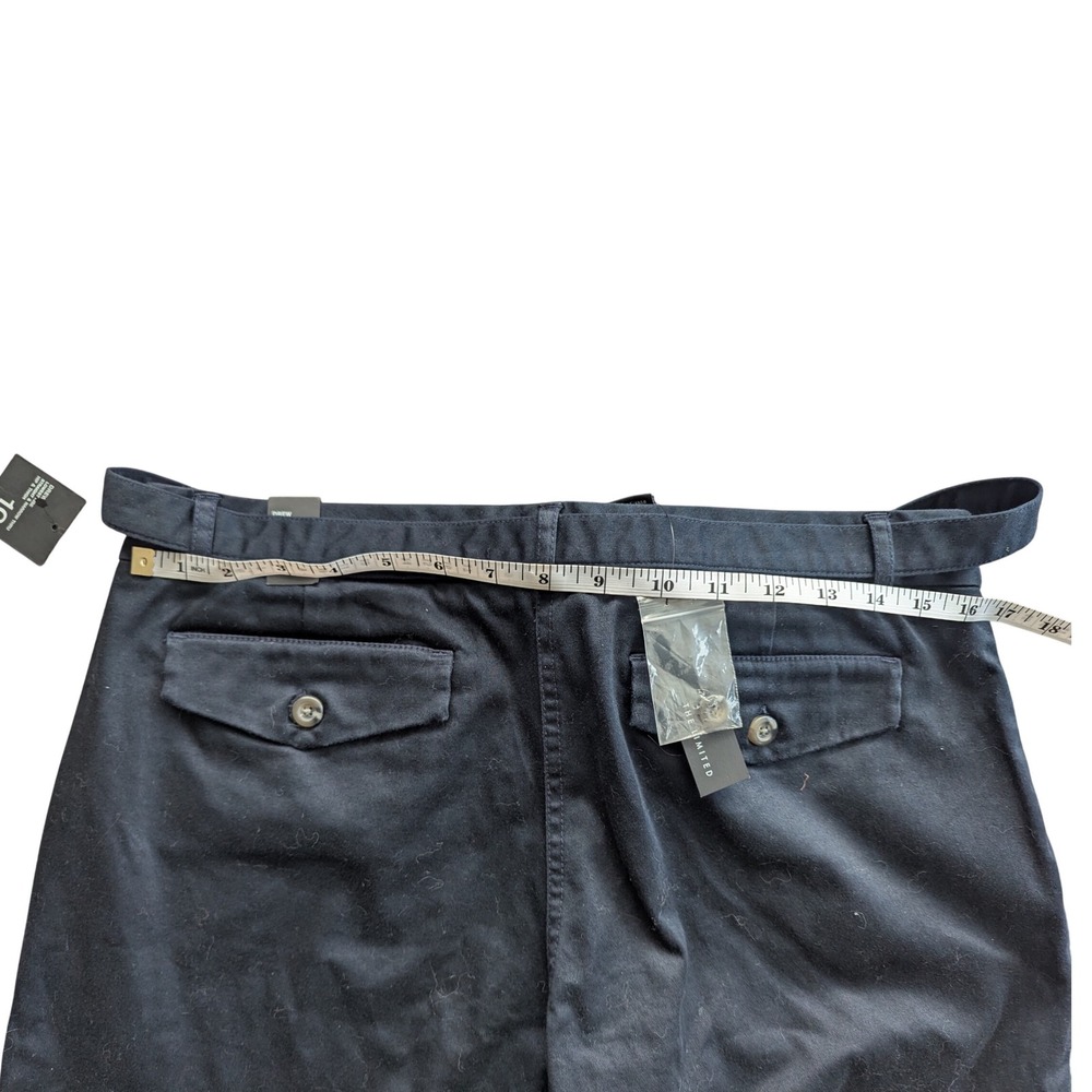 NWT The Limited Drew Fit Navy Blue Belted Wide Leg Trousers Pants Office SIZE 10 - Picture 8 of 11